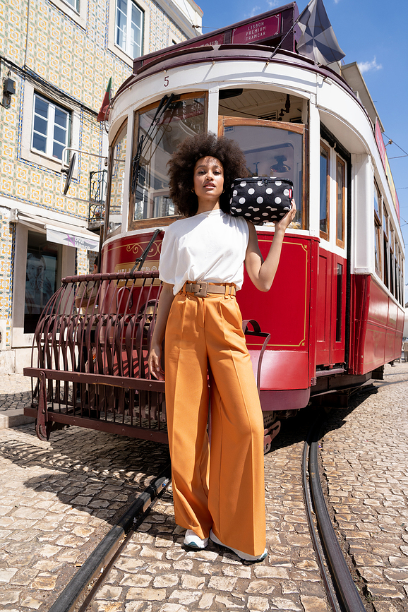 Beauty Case à pois blancs