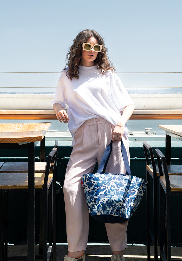 Bolso Shopper Flora M, azul