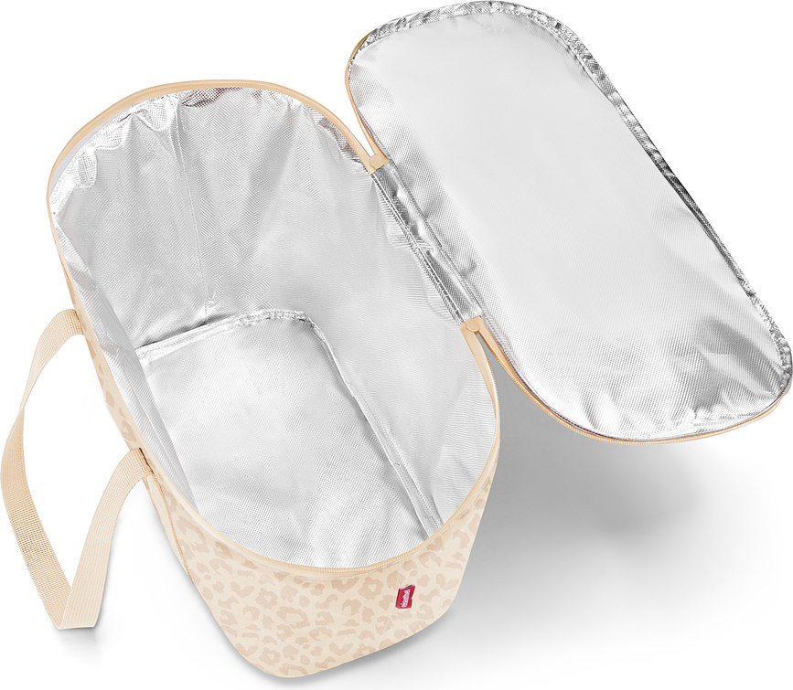 Borsa termica Coolerbag a righe bianche e nere in materiale riciclato