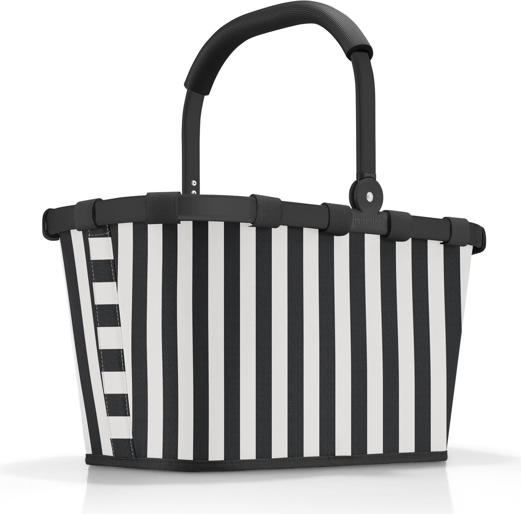 Carrybag Einkaufskorb gestreift, schwarz-weiß, aus recyceltem Material