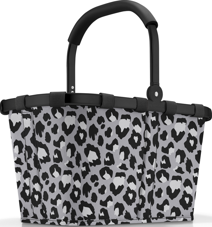 Carrybag Frame Einkaufskorb, grau, Leopardenmuster