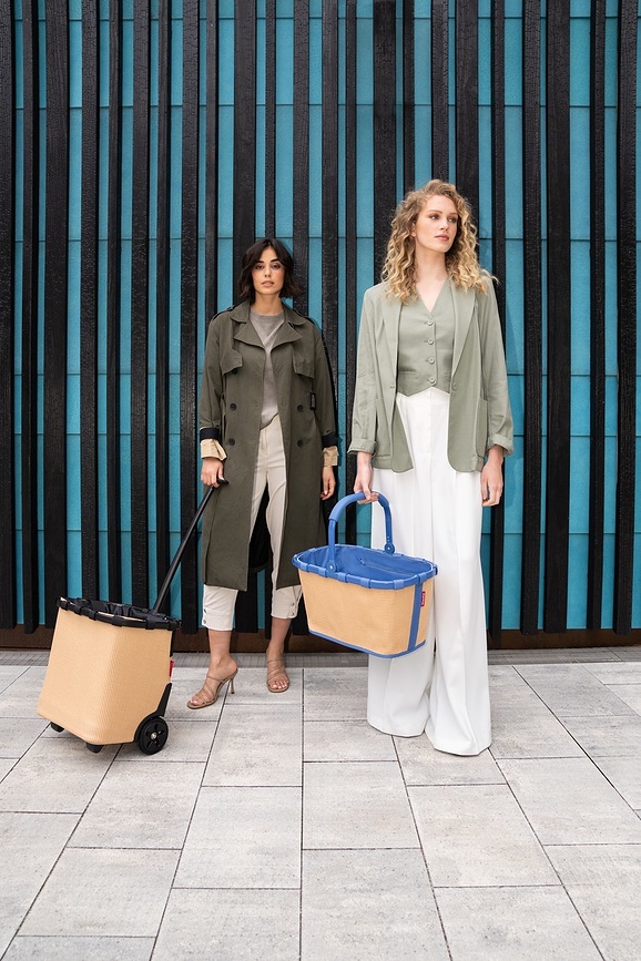 Carrybag Frame Raffia Καλάθι, μαύρο