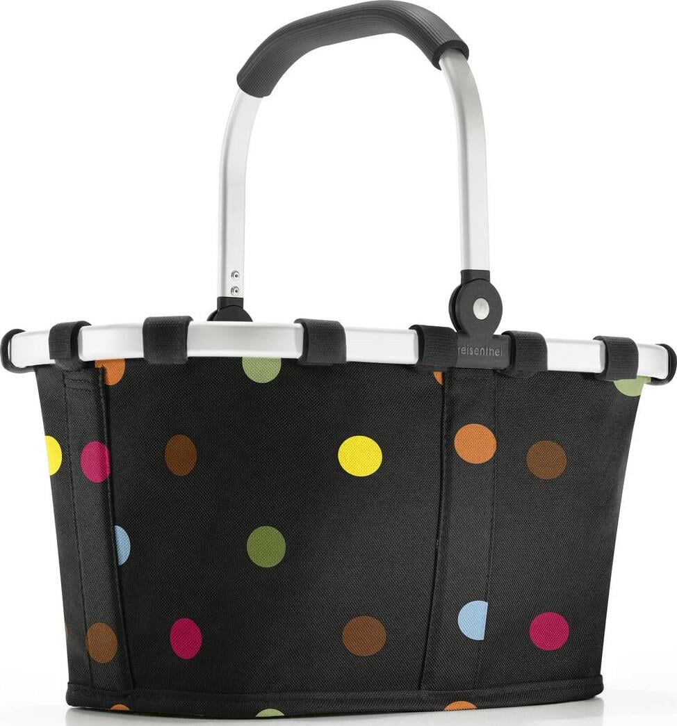 Carrybag Korb XS mit bunten Punkten schwarz