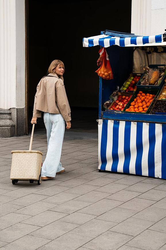 Carrycruiser shoppingvagn prickig, beige, återvunnen