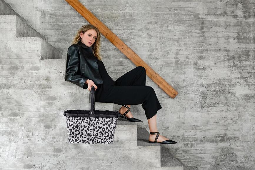 Cesta Carrybag Frame, estampado de leopardo