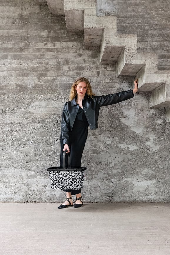 Cesta Carrybag Frame, estampado de leopardo