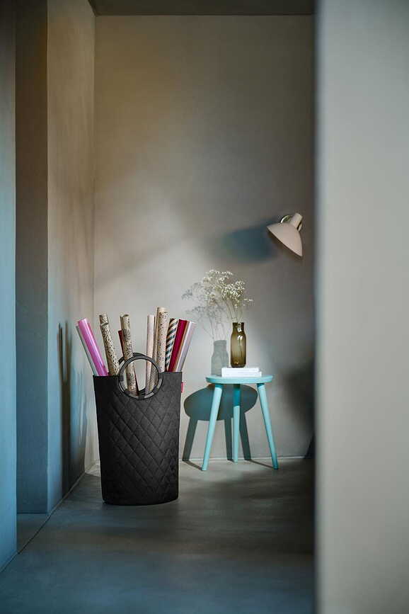 Cesta de almacenamiento Loophome Frame, rombos, M, gris claro