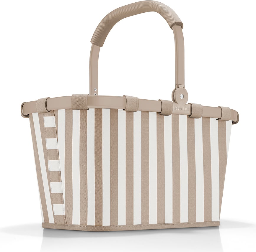 Cesta de la compra Carrybag de rayas marrón y blanco de material reciclado