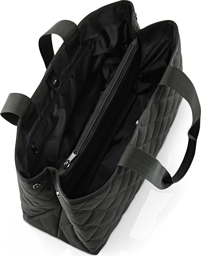 Classic Sac Shopper matelassé, taille L, bleu marine