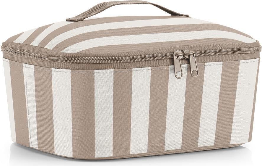 Coolerbag Kühltasche gestreift M, braun-weiß, recycelt