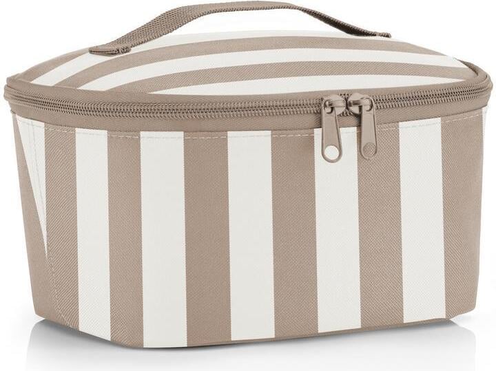 Coolerbag Kühltasche gestreift S, braun-weiß, recycelt