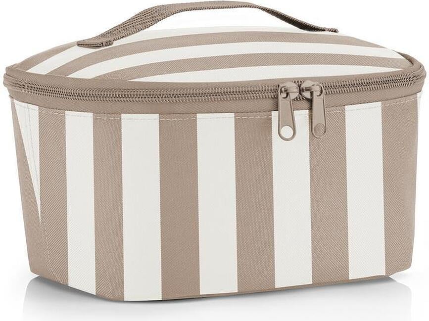 Coolerbag kylväska randig, S, brun-vit, återvunnen