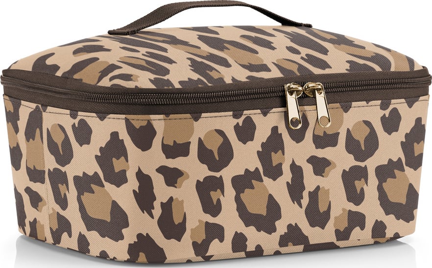 Coolerbag Pocket Kühltasche M, braun, Leopardenmuster