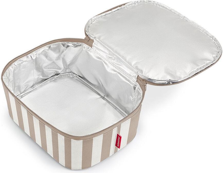 Coolerbag termotaske stribet M brun-hvid genanvendt