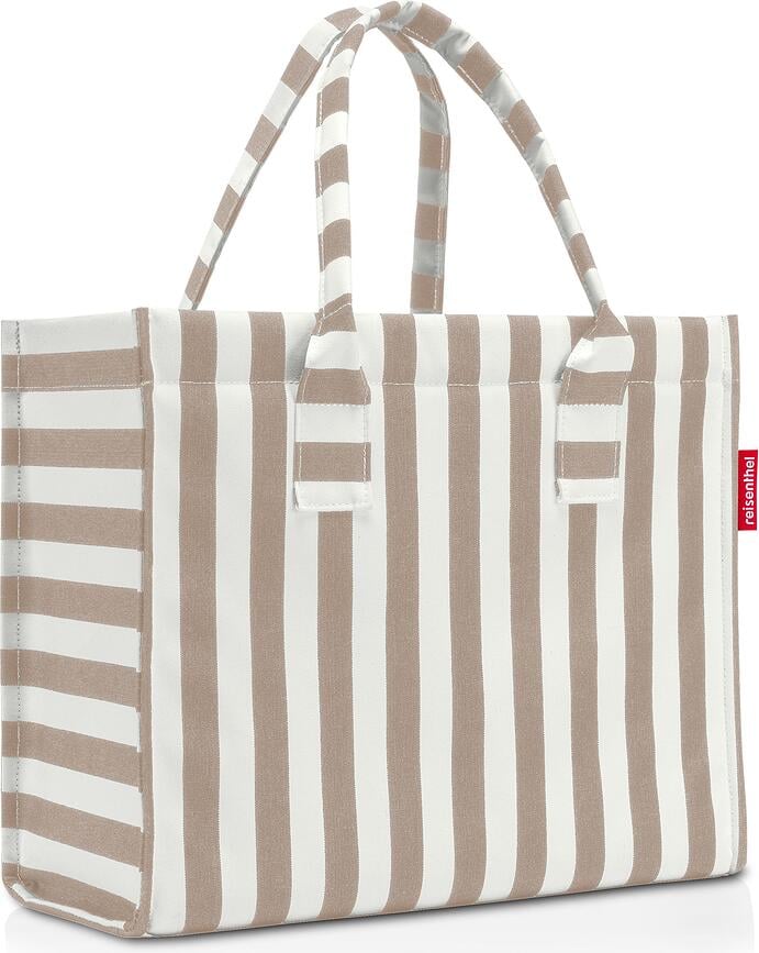 Daily Shopper Recycled Bag, striped brown and white