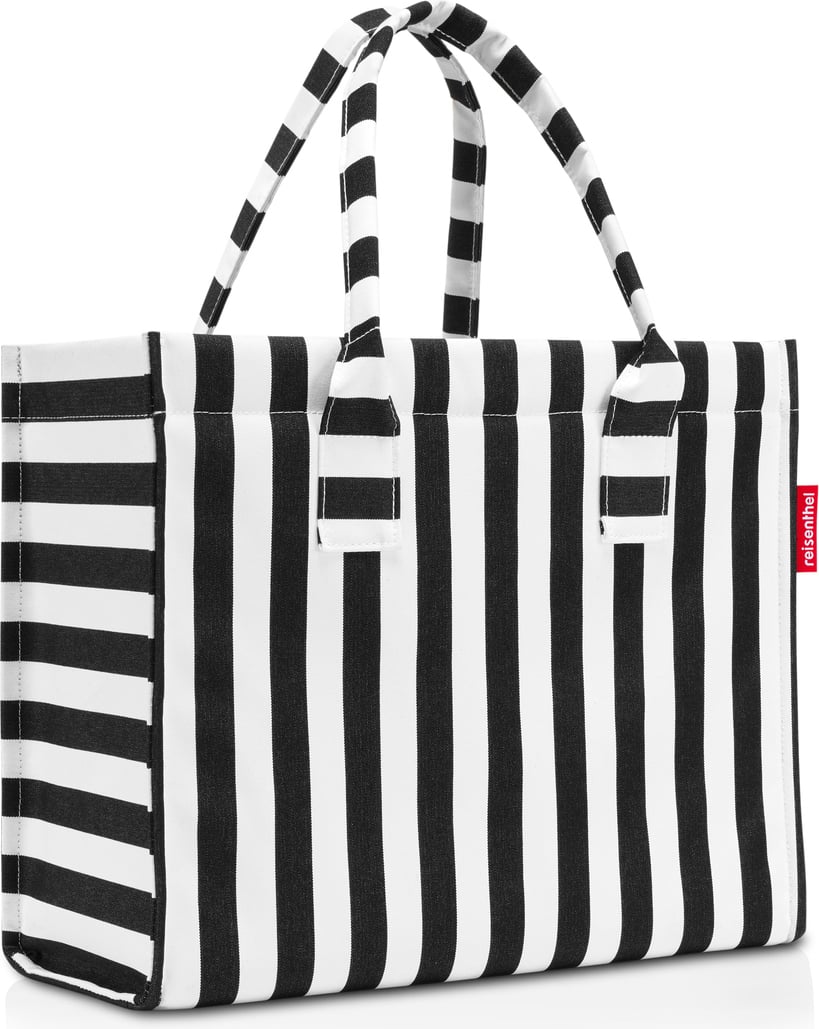 Daily Shopper Tasche gestreift, schwarz-weiß, aus recyceltem Material
