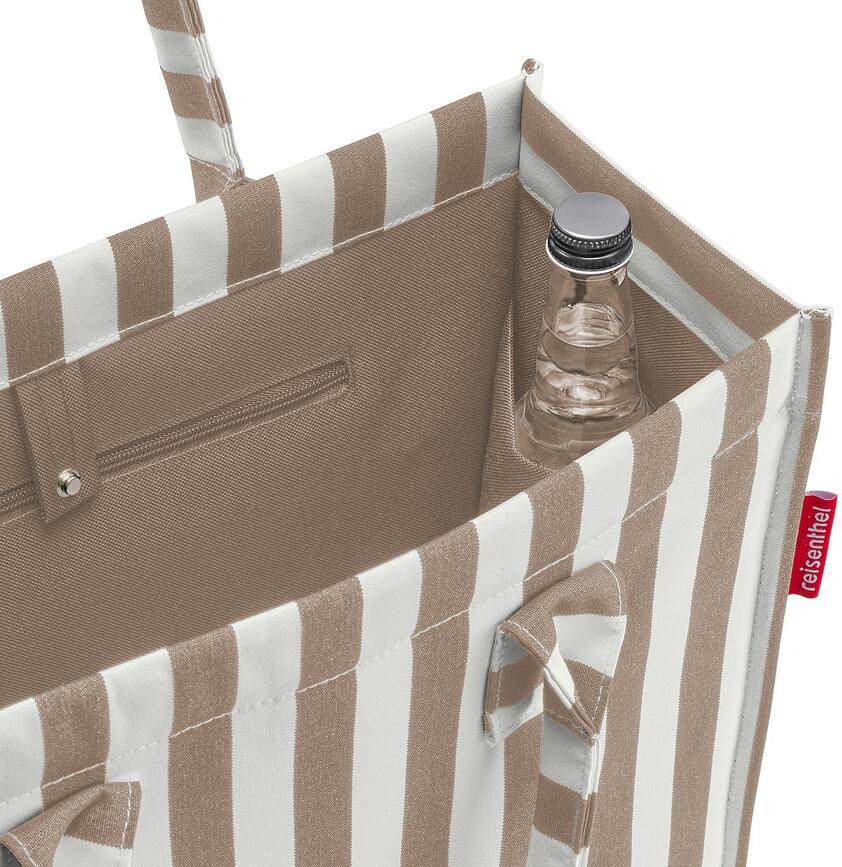 Daily Shopper väska, randig svart-vit, återvunnen