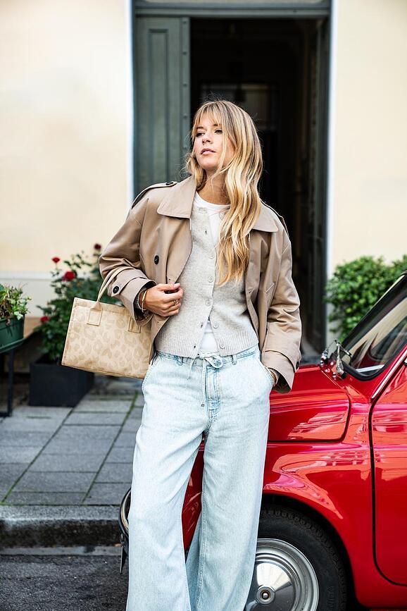Daily Shopper XS taske med striber, sort-hvid, af genbrugsmateriale