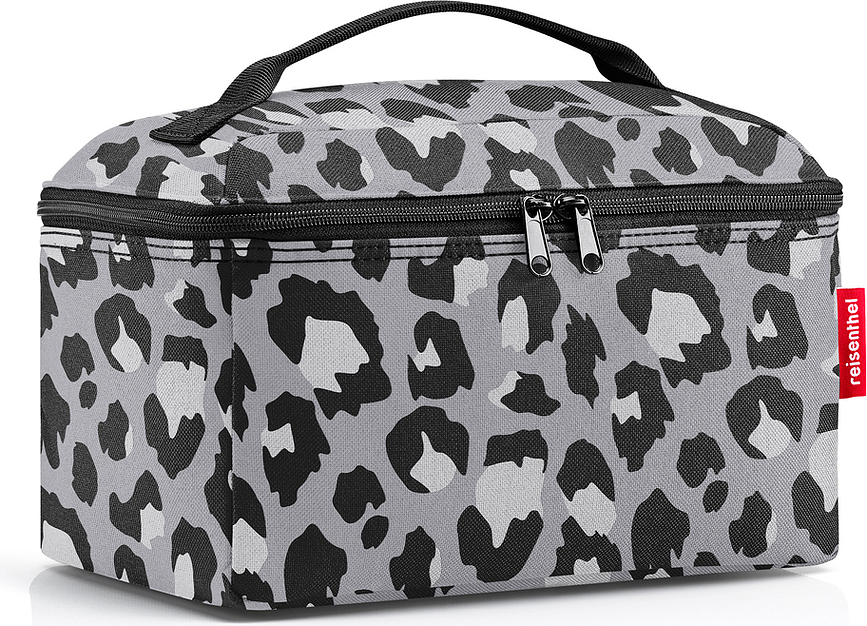 Geantă cosmetică Beautycase cu imprimeu leopard, gri