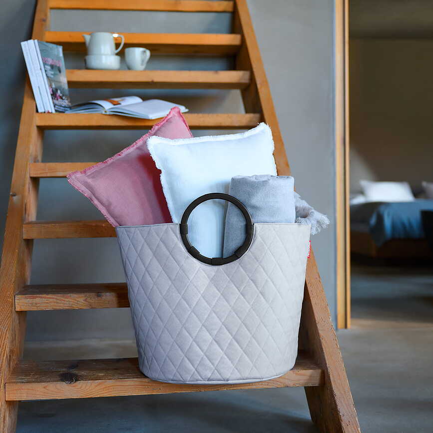 Loophome Frame Storage basket S diamonds light grey