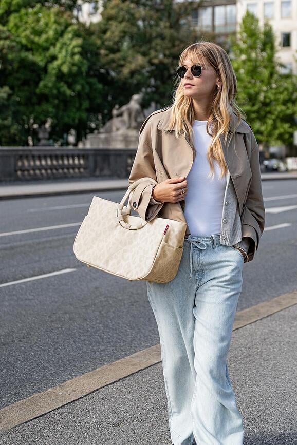 Loopshopper Bag spotted M beige recycled