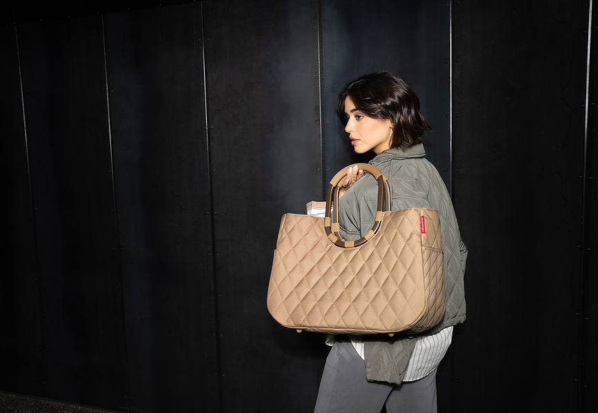 Loopshopper L Sac de shopping, matelassé, bleu marine