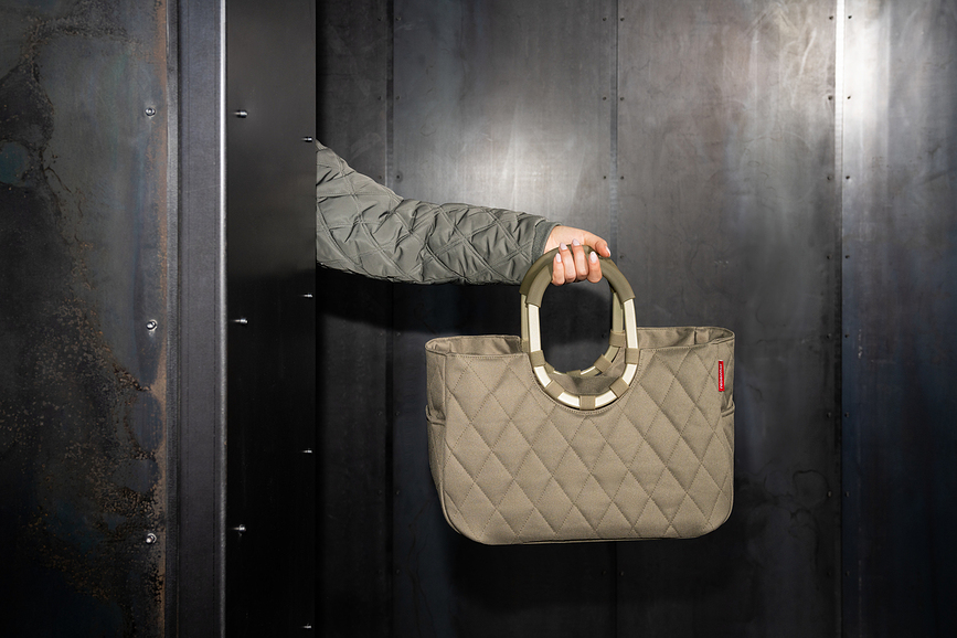 Loopshopper M taske, quiltet oliven