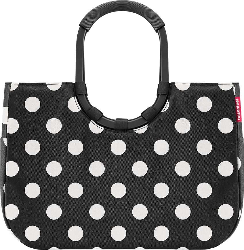 Loopshopper Tasche, weiß gepunktet, L