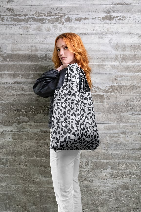 Mini Maxi Shopper Sac de Courses, à motif léopard