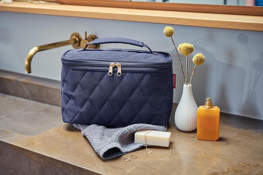 Neceser acolchado, beige oscuro