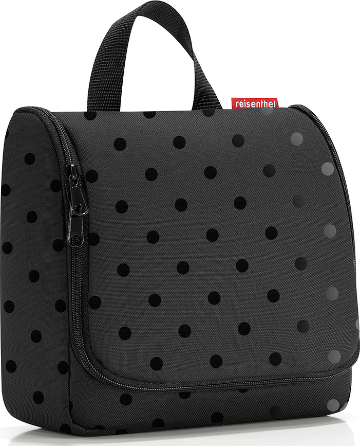Neceser Toiletbag, estampado de lunares, negro
