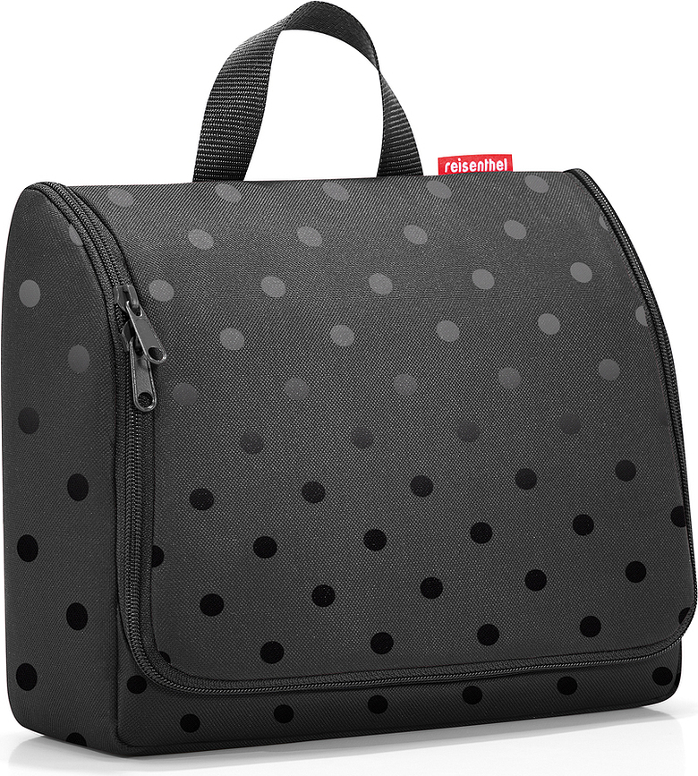 Neceser Toiletbag XL, estampado de lunares, negro