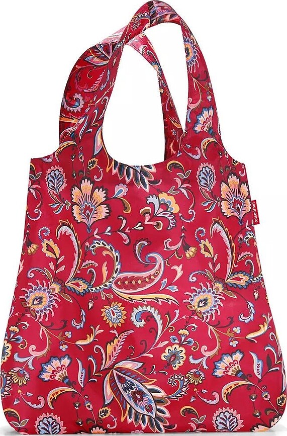 Pirkinių krepšys Maxi Mini Shopper su gėlėmis rubino spalvos
