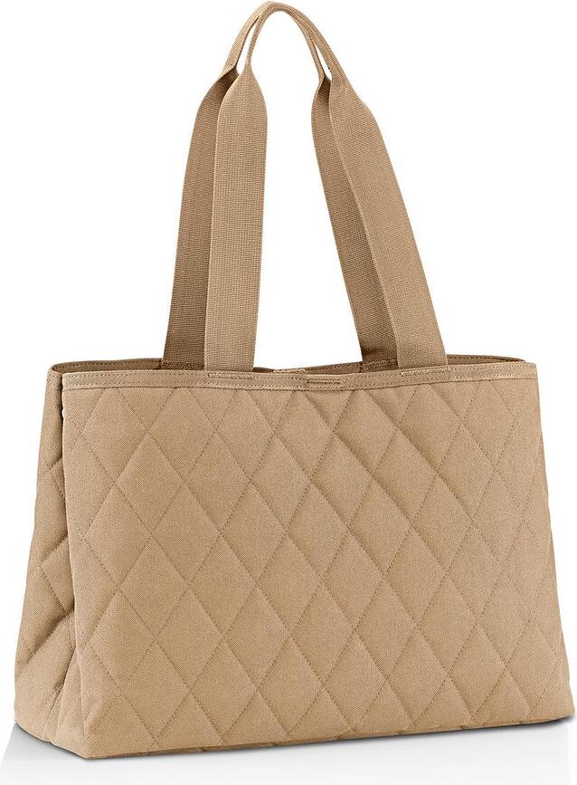 Pirkinių krepšys Shopper Classic L, smėlio spalvos, dygsniuotas