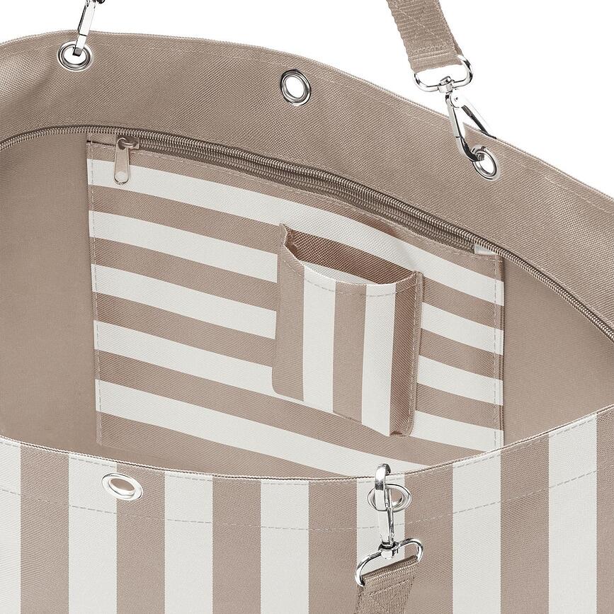 Pirkinių krepšys Shopper dryžuotas XL, juodai-baltas, perdirbtas