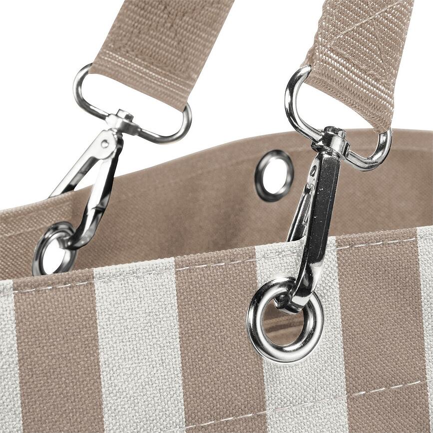 Pirkinių krepšys Shopper dryžuotas XL, juodai-baltas, perdirbtas