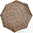 Pocket Duomatic paraply med leopardprint, brun