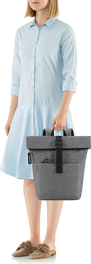 Nahrbtnik Rolltop, temno siv