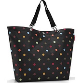 Shopper Bag XL with colourful dots black