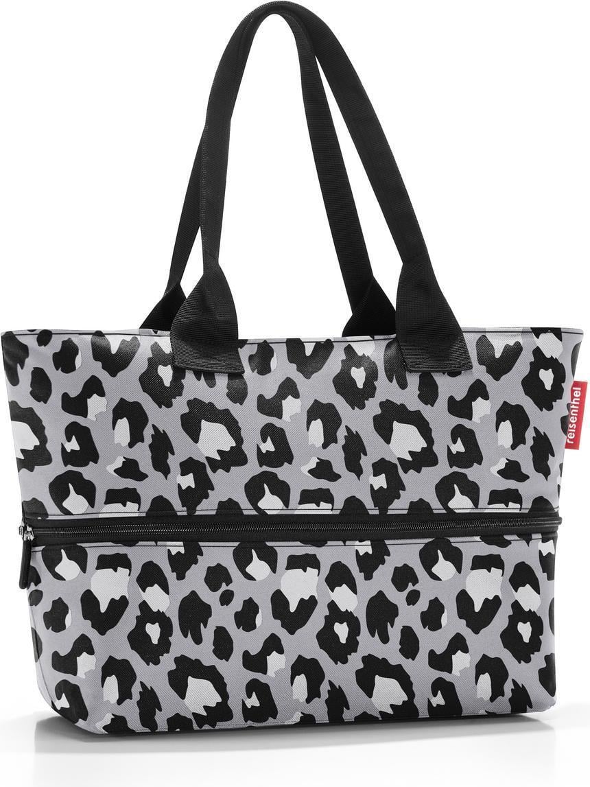 Shopper e1 Tasche, grau, Leopardenmuster
