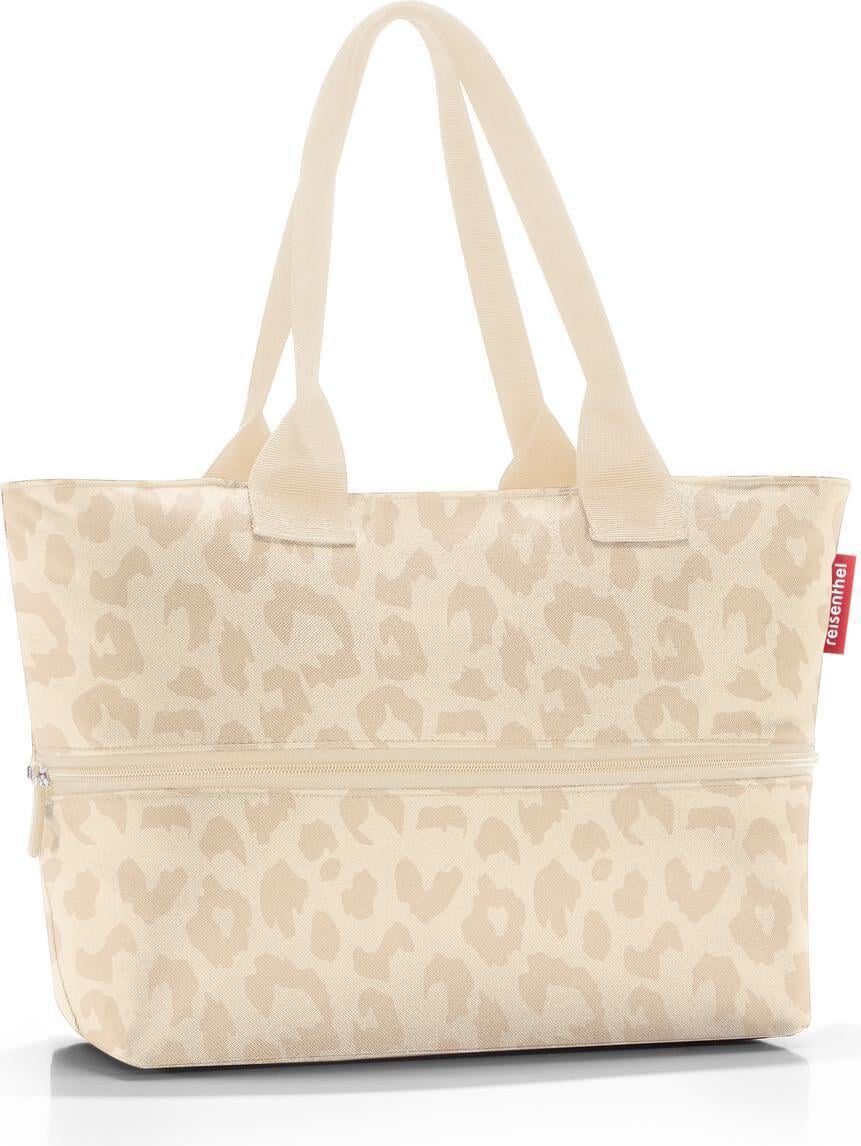Shopper E1 Tasche mit Leopardenmuster, beige, recycelt