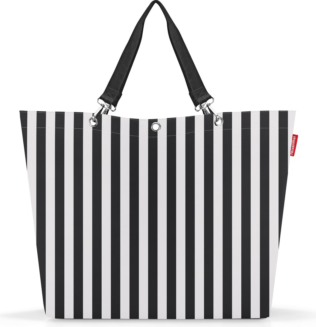Shopper-Tasche gestreift XL schwarz-weiß aus recyceltem Material