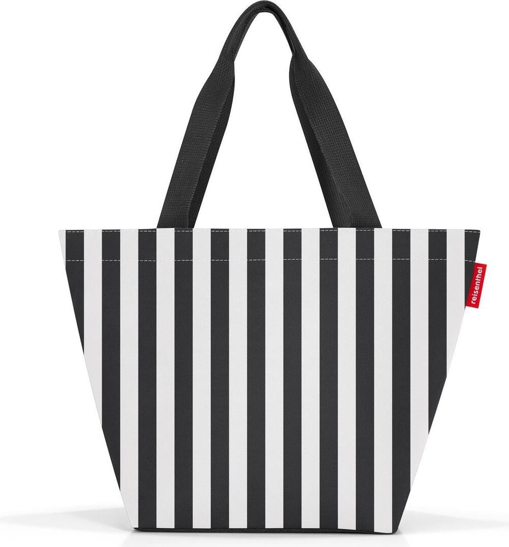 Shopper Tasche M gestreift, schwarz-weiß, aus recyceltem Material