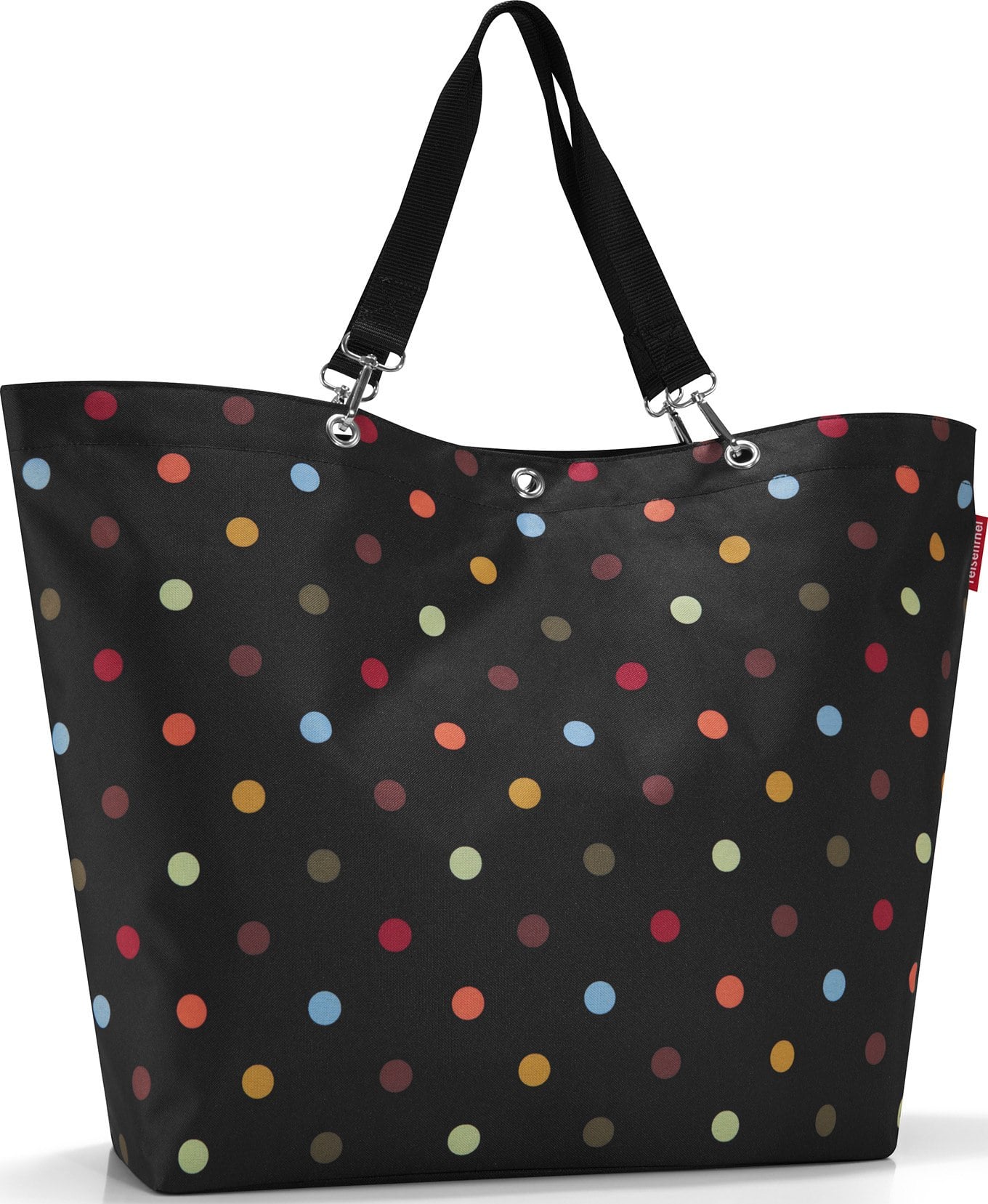 Shopper Tasche XL mit bunten Punkten schwarz