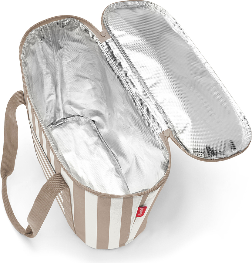 Thermoshopper termotaske, stribet brun-hvid, genanvendt