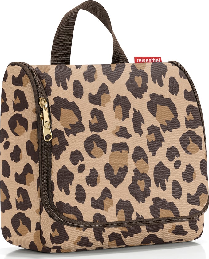 Toiletbag Kosmetiktasche, braun, Leopardenmuster