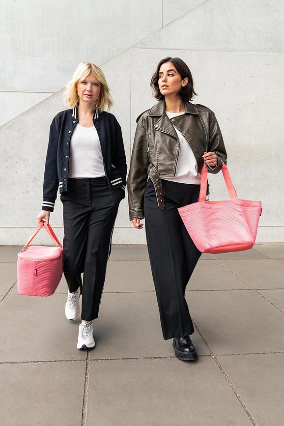 Τσάντα Shopper διχτυωτή, Μ, κοραλλί