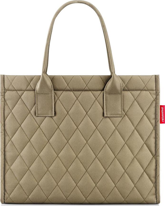 Τσάντα Shopper καπιτονέ, λαδί