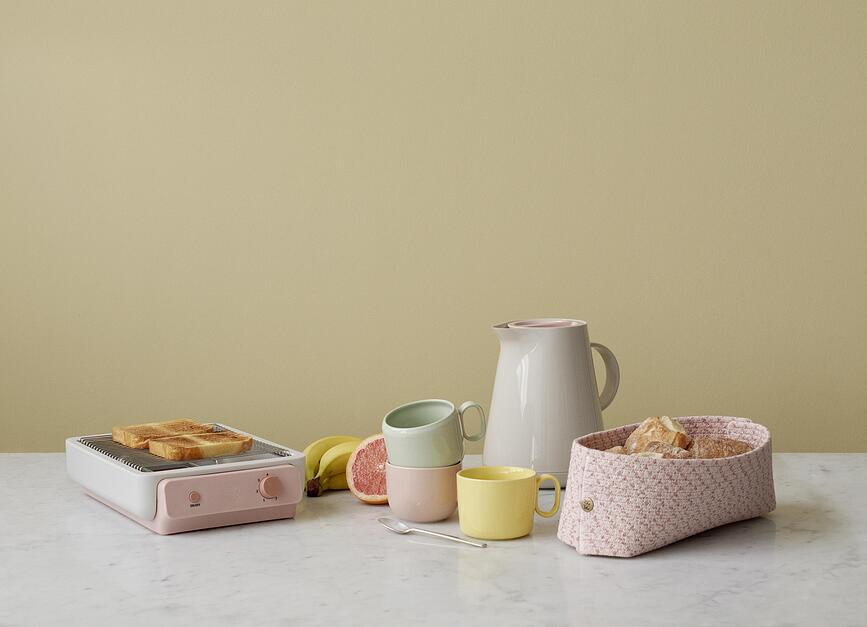 Cesta para pan Knit It, rosa