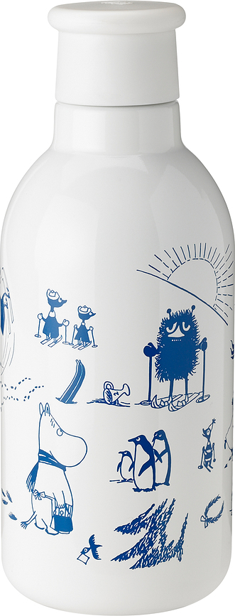 Drink-It Muminki Courage Bouteille Isotherme 500 ml, blanche et bleue